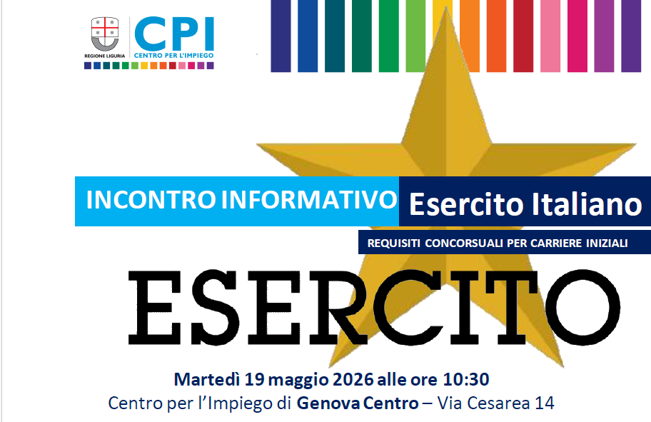 INCONTRO INFORMATIVO Esercito Italiano   - CPI CENTRO